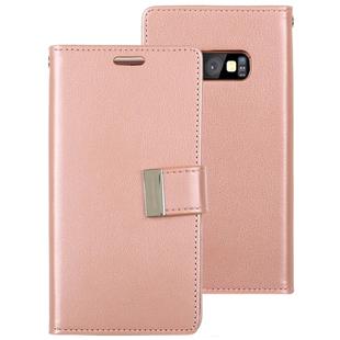 GOOSPERY RICH DIARY for Galaxy S10e PU + TPU Crazy Horse Texture Horizontal Flip Leather Case with Card Slots & Wallet(Rose Gold)
