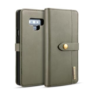 DG.MING Lambskin Detachable Horizontal Flip Magnetic Case for Galaxy Note9, with Holder & Card Slots & Wallet(Green)