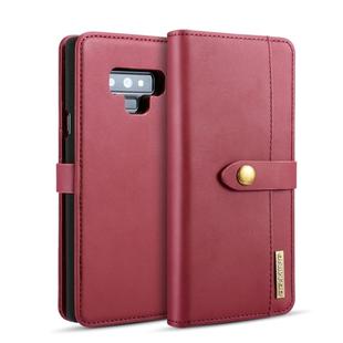 DG.MING Lambskin Detachable Horizontal Flip Magnetic Case for Galaxy Note9, with Holder & Card Slots & Wallet(Red)