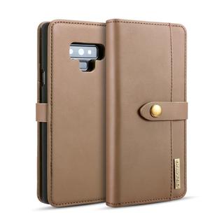 DG.MING Lambskin Detachable Horizontal Flip Magnetic Case for Galaxy Note9, with Holder & Card Slots & Wallet(Brown)