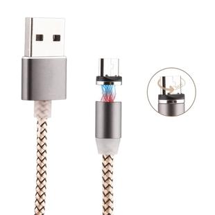 360 Degree Rotation 1m Weave Style Micro USB to USB 2.0 Strong Magnetic Charger Cable with LED Indicator(Gold)