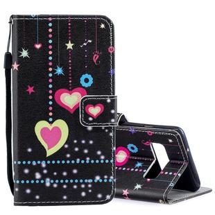 Colored Heart Pattern Horizontal Flip Leather Case for Galaxy S10, with Holder & Card Slots & Wallet