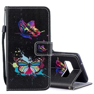 Colored Butterfly Pattern Horizontal Flip Leather Case for Galaxy S10+, with Holder & Card Slots & Wallet