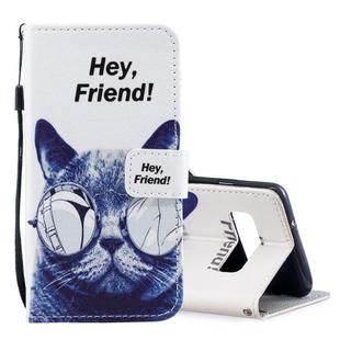 Cool Cat Pattern Horizontal Flip Leather Case for Galaxy S10e, with Holder & Card Slots & Wallet