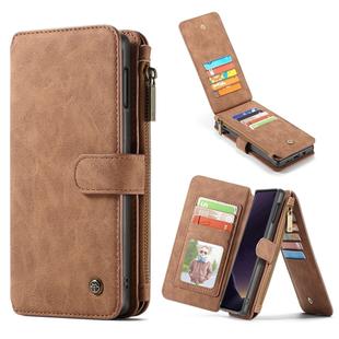 CaseMe Crazy Horse Texture Detachable Multifunctional Horizontal Flip Leather Case for Galaxy S10e, with Card Slot & Holder & Zipper Wallet & Photo Frame(Brown)