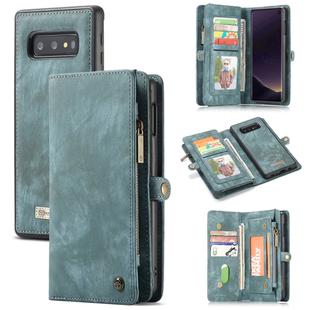 CaseMe Detachable Multifunctional Horizontal Flip Leather Case for Galaxy S10e, with Card Slot & Holder & Zipper Wallet & Photo Frame(Blue)