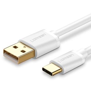 UGREEN 3A Max Output USB to USB-C / Type-C PVC Fast Charging Sync Data Cable, Length: 0.25m (White)
