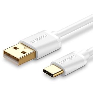 UGREEN 3A Max Output USB to USB-C / Type-C PVC Fast Charging Sync Data Cable, Length: 1.5m (White)