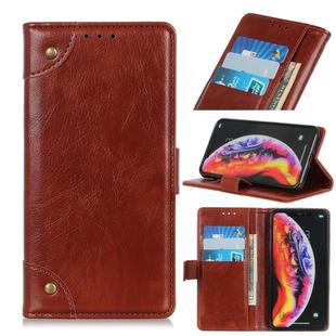 Copper Buckle Nappa Texture Horizontal Flip Leather Case for Galaxy S10 5G, with Holder & Card Slots & Wallet (Brown)