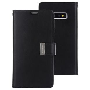 GOOSPERY RICH DIARY PU + TPU Crazy Horse Texture Horizontal Flip Leather Case for Galaxy S10+, with Card Slots & Wallet & Photo frame(Black)