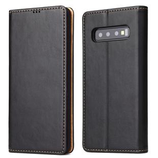 Horizontal Flip PU Leather Case for Galaxy S10+, with Holder & Card Slot & Wallet(Black)