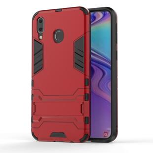 Shockproof PC + TPU Case for Galaxy M20, with Holder(Red)