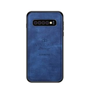 PINWUYO Shockproof Waterproof Full Coverage PC + TPU + Skin Protective Case for Galaxy S10 Plus(Blue)