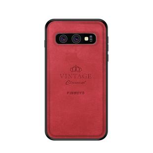 PINWUYO Shockproof Waterproof Full Coverage PC + TPU + Skin Protective Case for Galaxy S10(Red)