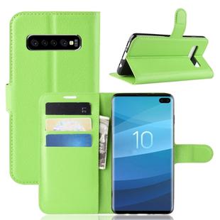 Litchi Texture Horizontal Flip Leather Case for Galaxy S10 , with Wallet & Holder & Card Slots(Green)