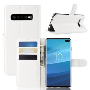 Litchi Texture Horizontal Flip Leather Case for Galaxy S10 , with Wallet & Holder & Card Slots(White)