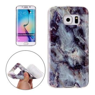 For Galaxy S6 Edge / G925 Brown Marbling Pattern Soft TPU Protective Back Cover Case
