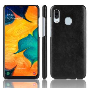 Shockproof Litchi Texture PC + PU Case for Galaxy A20e (Black)