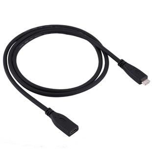 1m USB-C / Type-C 3.1 Male to USB-C / Type-C Female Connector Adapter Cable(Black)