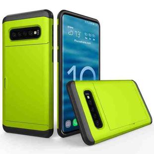 Shockproof Rugged Armor Protective Case for Galaxy S10+, with Card Slot (Green)