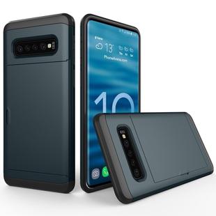 Shockproof Rugged Armor Protective Case for Galaxy S10+, with Card Slot (Navy Blue)