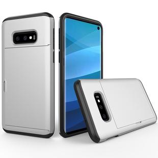 Shockproof Rugged Armor Protective Case for Galaxy S10e, with Card Slot(Silver)