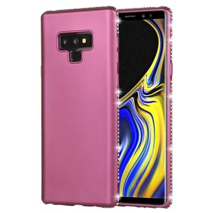 Crystal Decor Sides Smooth Surface Soft TPU Protective Back Case for Galaxy Note9(Purple)