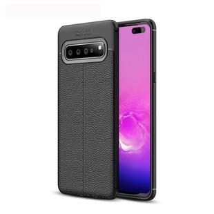 Litchi Texture TPU Shockproof Case for Galaxy S10 5G (Black)