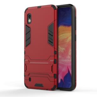 Shockproof PC + TPU Case for Galaxy A10, with Holder (Red)