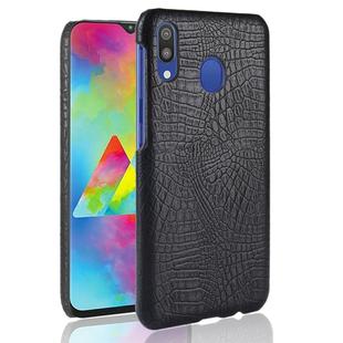 Shockproof Crocodile Texture PC + PU Case for Galaxy A20 (Black)