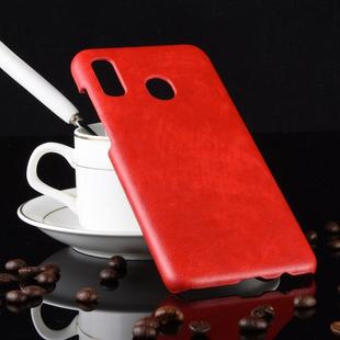 Shockproof Litchi Texture PC + PU Case for Galaxy A20 (Red)