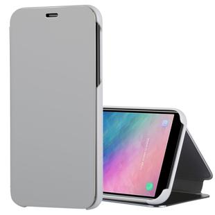 Electroplating Mirror Horizontal Flip Leather Case for Galaxy J8 (2018) , with Holder (Silver)