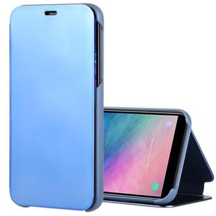 Electroplating Mirror Horizontal Flip Leather Case for Galaxy J4 (2018) , with Holder (Blue)