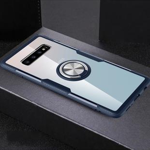 Scratchproof TPU + Acrylic Ring Bracket Protective Case for Galaxy S10 Pro(Navy Blue)