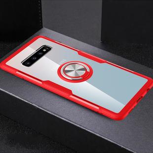 Scratchproof TPU + Acrylic Ring Bracket Protective Case for Galaxy S10 Pro(Red)