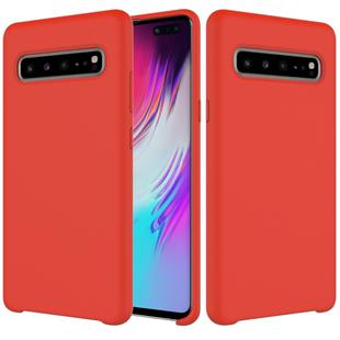 Solid Color Liquid Silicone Dropproof Protective Case for Galaxy S10 5G (Red)