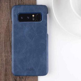 MOFI for Galaxy Note 8 Crazy Horse Texture Leather Surface PC Protective Back Cover Case (Dark Blue)