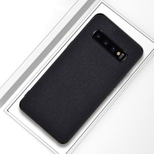 Shockproof Cloth Texture PC+ TPU Protective Case for Galaxy S10+ (Black)