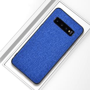 Shockproof Cloth Texture PC+ TPU Protective Case for Galaxy S10+ (Dark Blue)