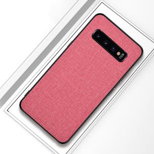 Shockproof Cloth Texture PC+ TPU Protective Case for Galaxy S10+ (Pink)