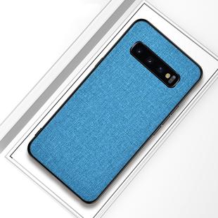 Shockproof Cloth Texture PC+ TPU Protective Case for Galaxy S10+ (Blue)