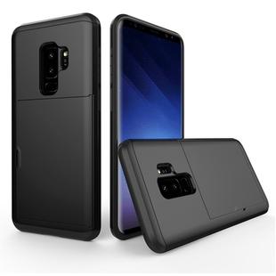 For Galaxy S9+ TPU + PC Dropproof Protective Back Cover Case with Card Slot(Black)