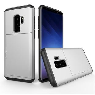 For Galaxy S9+ TPU + PC Dropproof Protective Back Cover Case with Card Slot(Silver)