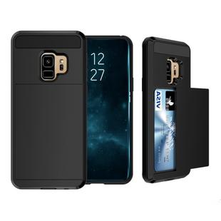 For Galaxy S9 Detachable Dropproof Protective Back Cover Case with Slider Card Slot (Black)