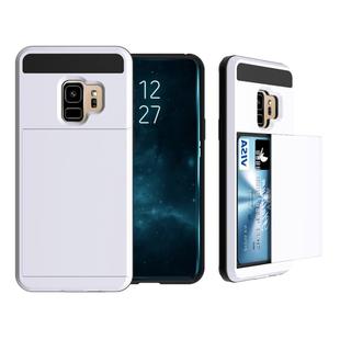 For Galaxy S9 Detachable Dropproof Protective Back Cover Case with Slider Card Slot (White)