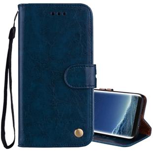 For Samsung Galaxy S8 + Business Style Oil Wax Texture Horizontal Flip Leather Case with Holder & Card Slots & Wallet(Blue)