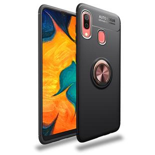 Lenuo Shockproof TPU Case for Galaxy A40, with Invisible Holder(Black Gold)