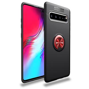 Lenuo Shockproof TPU Case for Galaxy S10 5G, with Invisible Holder (Black Red)