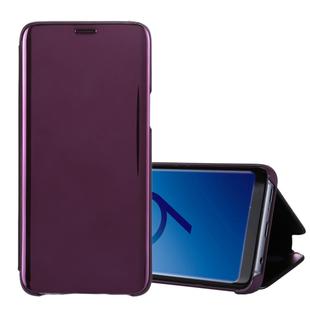 For Galaxy S9+ Electroplating Mirror Horizontal Flip Leather Case with Holder (Purple)