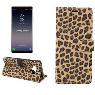 Leopard Pattern Horizontal Flip PU Leather Case for Galaxy Note 9, with Holder & Card Slot & Wallet(Yellow)